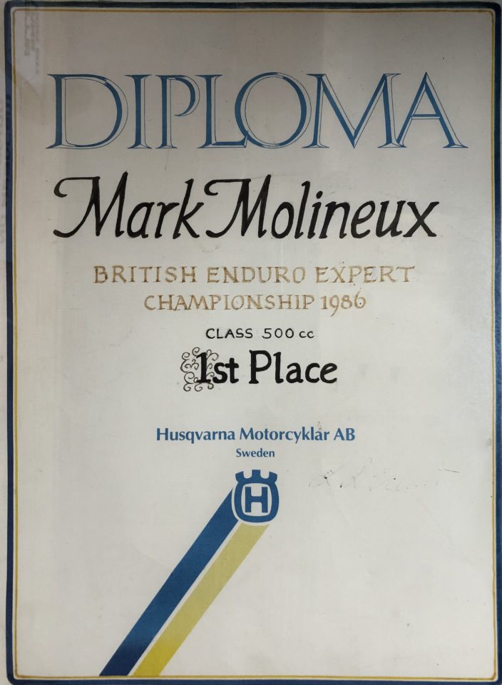 Husquvarna British Endureo 1st place 1986